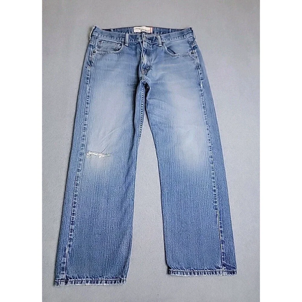 Vintage Levis 569 Jeans Mens 34x30 (36x29) Loose‎ Baggy Straight Distressed Blue